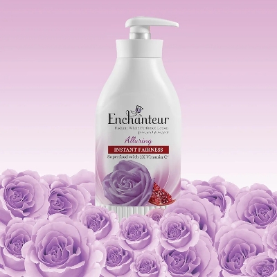 Picture of International Malaysian product Enchanteur Perfume body Lotion Alluring Satin smooth Aloe vera & olive Butter for used male /female 500 Ml