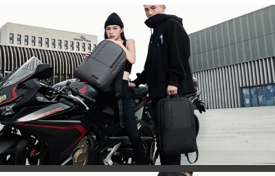 Picture of Arctic Hunter B00529 Waterproof Bag With Laptop Compartment Travel Backpack Black, Grey