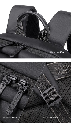 Picture of Arctic Hunter B00529 Waterproof Bag With Laptop Compartment Travel Backpack Black, Grey