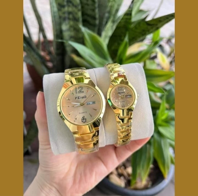 Picture of Feiwo Golden Stainsles Steel Couple watch