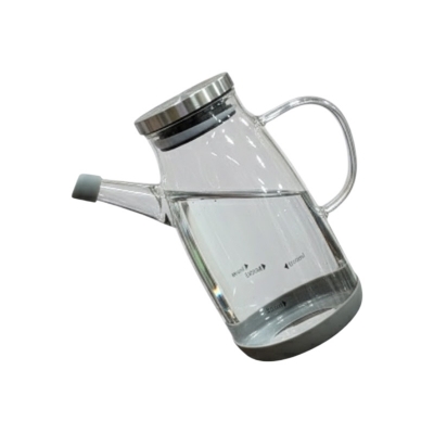 Picture of Glass oil pot kitchen household non-hanging oil bottle soy sauce vinegar seasoning bottle oil container stainless steel large oil tank 600 ML