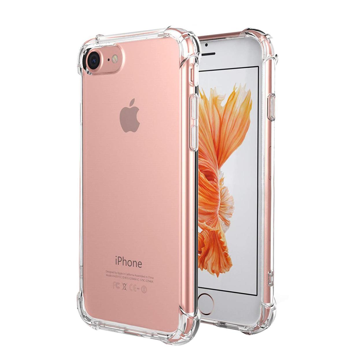 Picture of For Iphone 8 ultra Slim Transparent anti shock side bumper corner 4D Crystal clear camera cutting cover