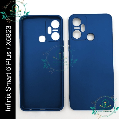 Picture of Premium Liquid Silicone Phone case for Infinix Smart 6 Plus Back Cover Simple Candy Color Square Edge Liquid Silicone Phone Case