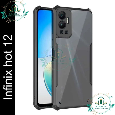 Picture of Xundd Back Cover for Infinix Hot 12 Transparent Hybrid Hard PC Back Bumper