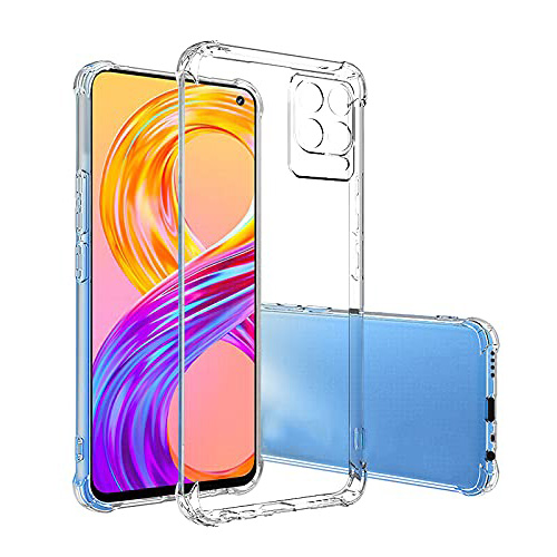 Picture of For Realme 8, Realme 8 Pro" Silicone Shock Proof Hard Back Soft Air Corner Bumper Anti-Scratch Cover Case for "Realme 8, Realme 8 Pro" (Transparent cover)