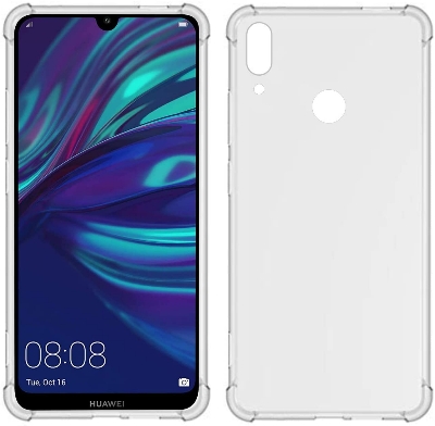Picture of Silicone Back Cover for Huawei Y7 Prime 2019 Crystal Clear Soft TPU Ultra-Thin Transparent Flexible, with 4 Corner Protection
