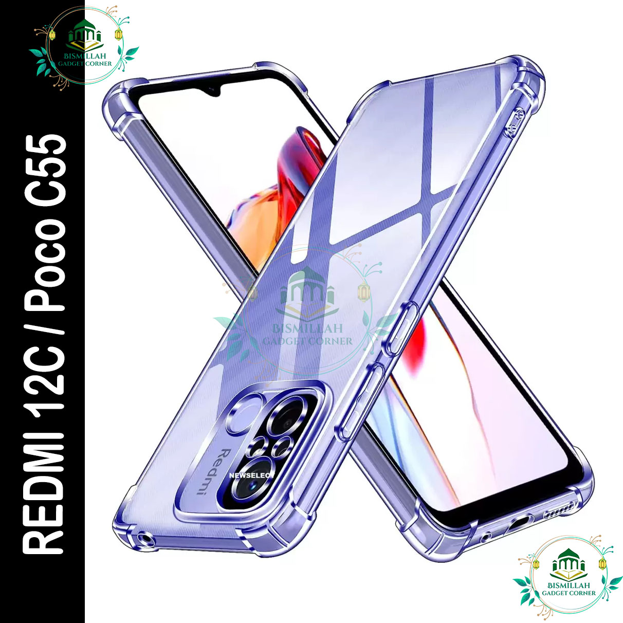 Picture of For Xiaomi Poco C55 / Redmi 12C / Redmi 11A Premium Silicone Case Crystal Clear Soft Transparent Flexible Protective Mobile Phone Back Cover