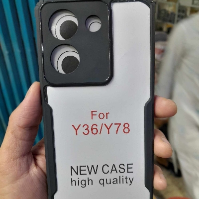 Picture of Back Cover For Vivo Y36 / Vivo Y78 5G / Vivo Y27 5G Cover Edge-Reinforced Shockproof Cushion Back Clear Hybrid Transparent Hard Cover Casing - Camera - Phone Back Cover