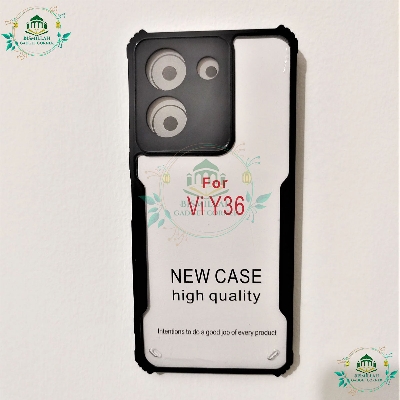 Picture of Back Cover For Vivo Y36 / Vivo Y78 5G / Vivo Y27 5G Cover Edge-Reinforced Shockproof Cushion Back Clear Hybrid Transparent Hard Cover Casing - Camera - Phone Back Cover