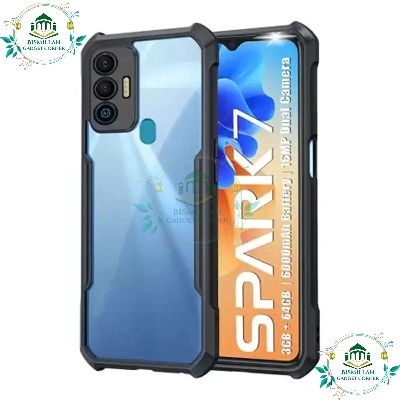 Picture of For Tecno Spark 7 Edge-Reinforced Cushion Back Clear Hybrid Transparent Hard Cover&Casing - mobile phone