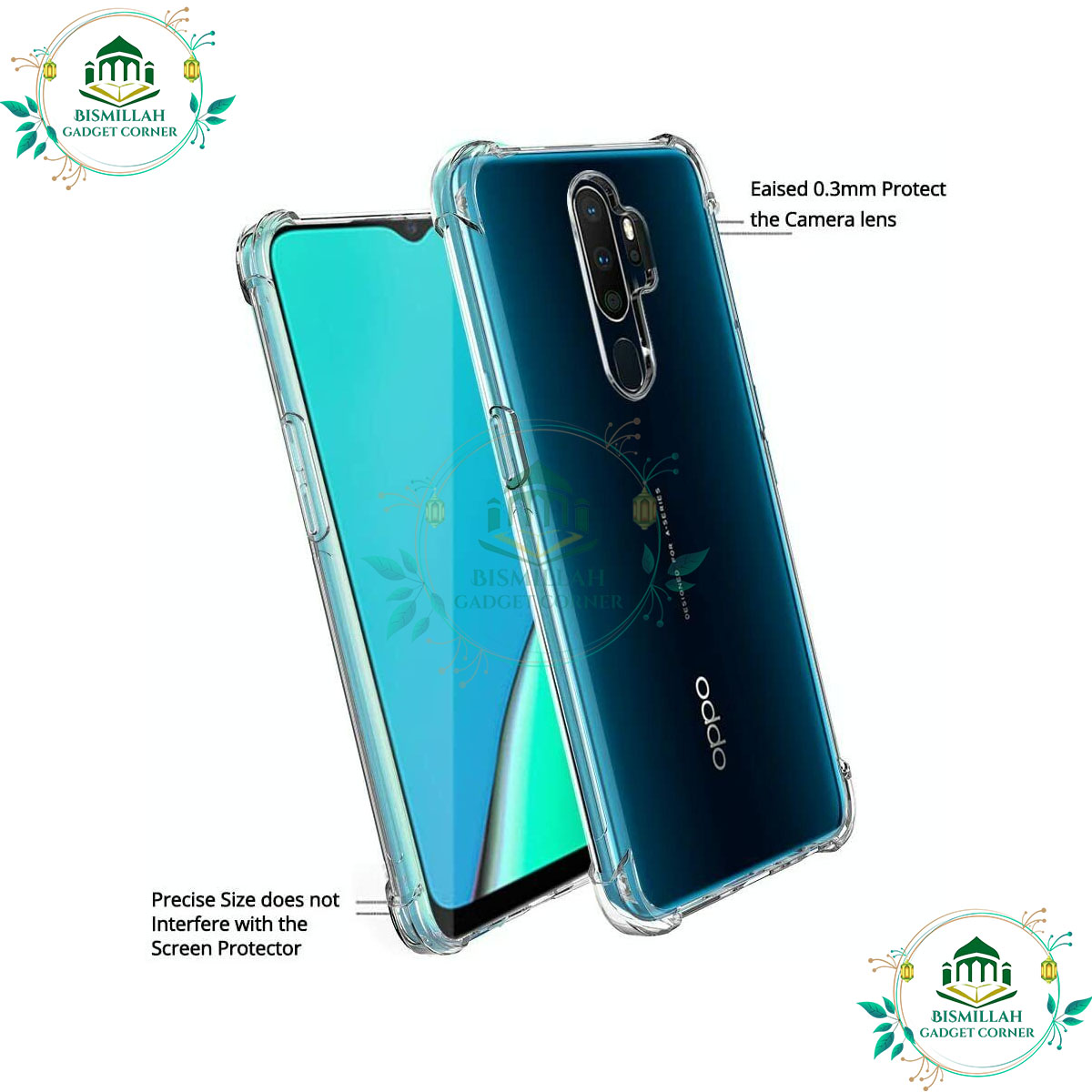 Picture of Oppo A5 2020 / Oppo A9 2020 Premium Silicone Case Crystal Clear Soft TPU Ultra-Thin Transparent Flexible Protective Mobile Phone Back Cover