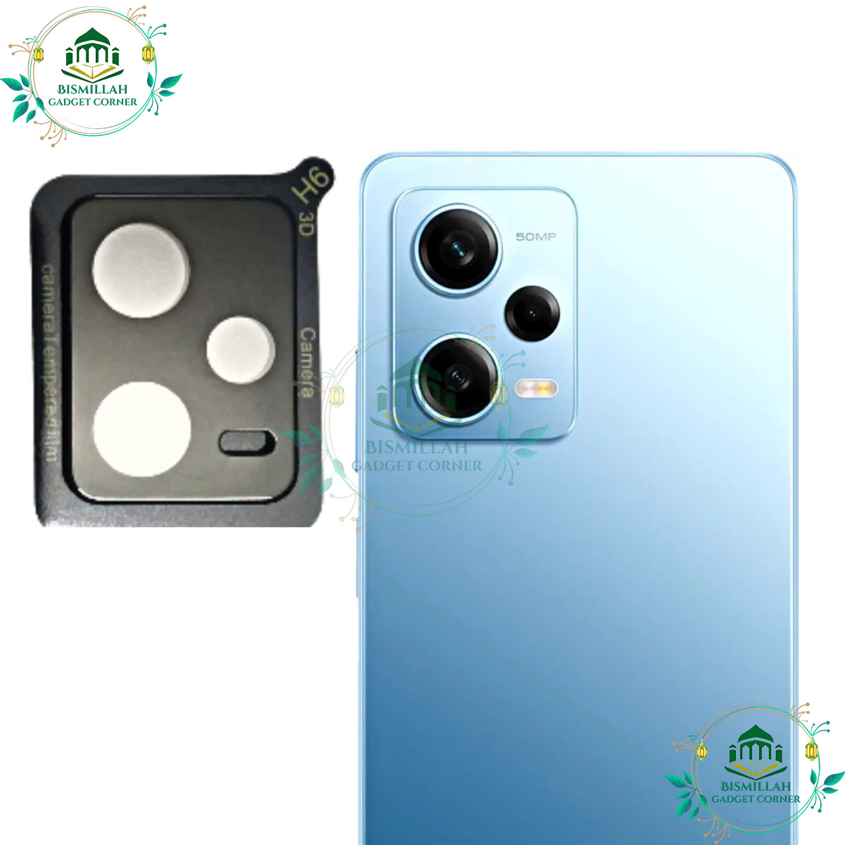 Picture of 3D Camera Lens Protector for Redmi Note 12 Pro plus -  Scratch Resistant Glass - Pack of 1 - Easy To use