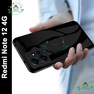 Picture of Glass back cover For Xiaomi Redmi Note 12 4G Luxury Glass Protect Back Cover Soft Case