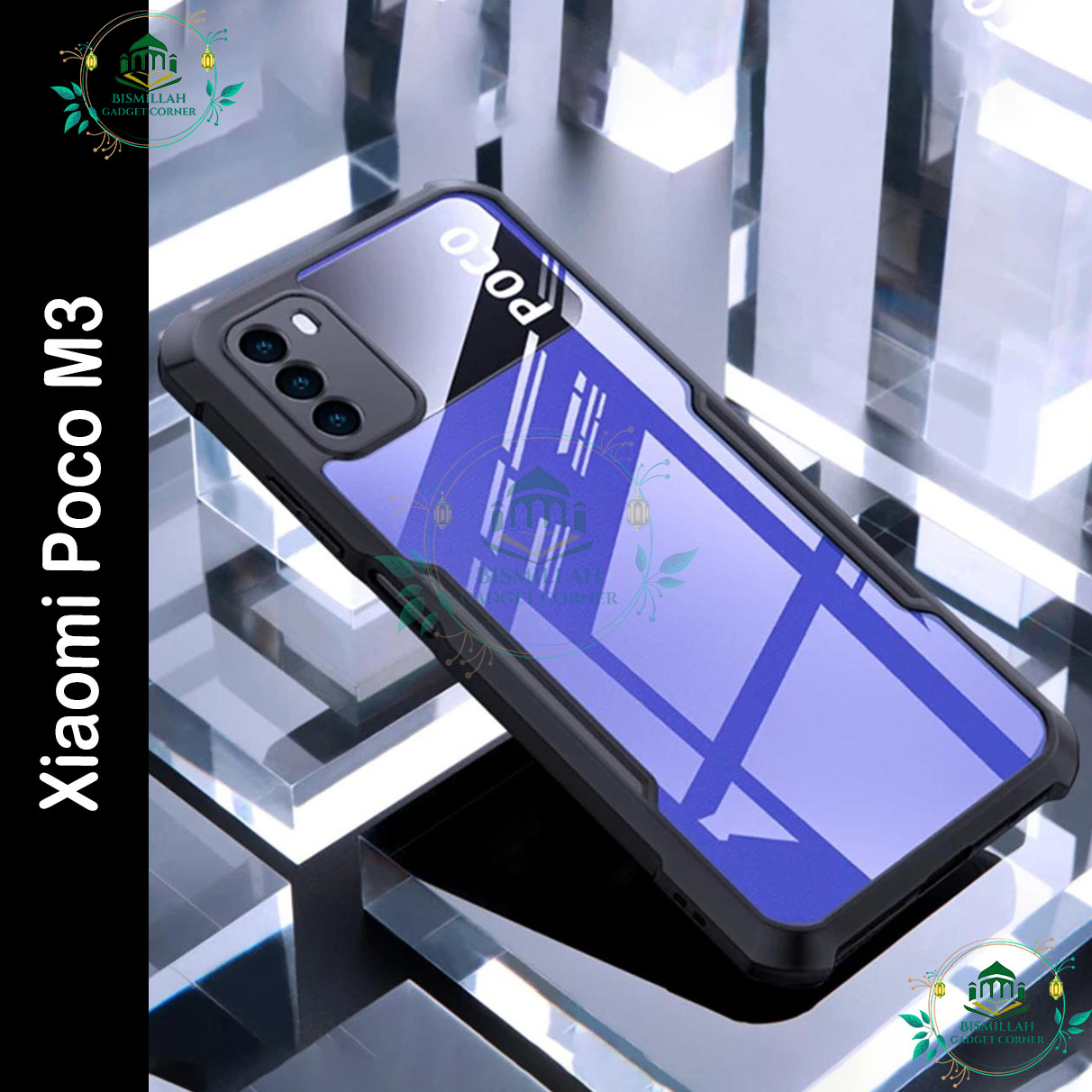 Picture of Xundd Back Cover for Xiaomi Poco M3 Transparent Hybrid Hard PC Back Bumper