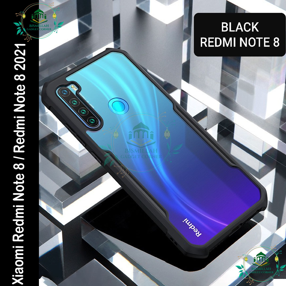 Picture of Xundd Back Cover for Xiaomi Redmi Note 8 / Redmi Note 8 2021 Transparent Hybrid Hard PC Back Bumper