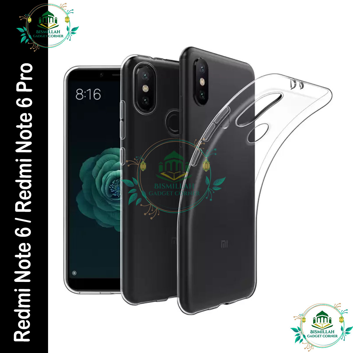 Picture of Transparent back cover For Xiaomi Redmi Note 6 / Redmi Note 6 Pro Luxury transparent Protect Back Cover Soft Case
