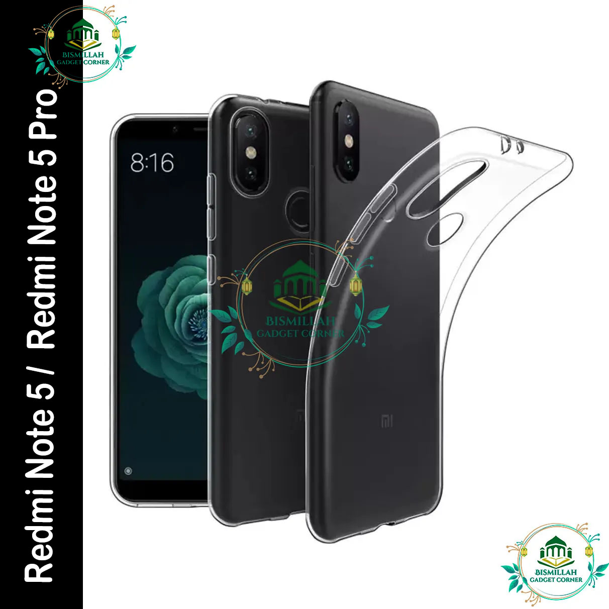 Picture of Transparent back cover For Xiaomi Redmi Note 5 / Xiaomi Redmi Note 5 Pro Luxury transparent Protect Back Cover Soft Case