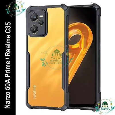 Picture of Xundd Back Cover for Realme C35 / Realme Narzo 50A Prime Transparent Hybrid Hard PC Back Bumper
