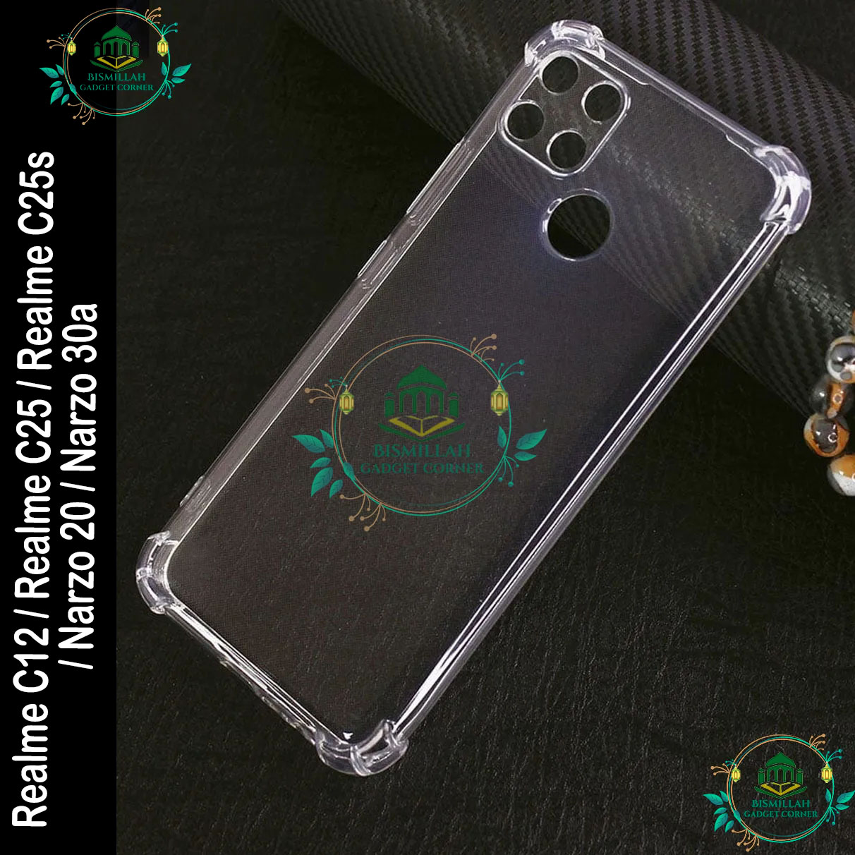 Picture of Transparent back cover For Realme c12 / Realme c25 / Realme c25s / Narzo 20 / Narzo 30a Luxury transparent Protect Back Cover Soft Case