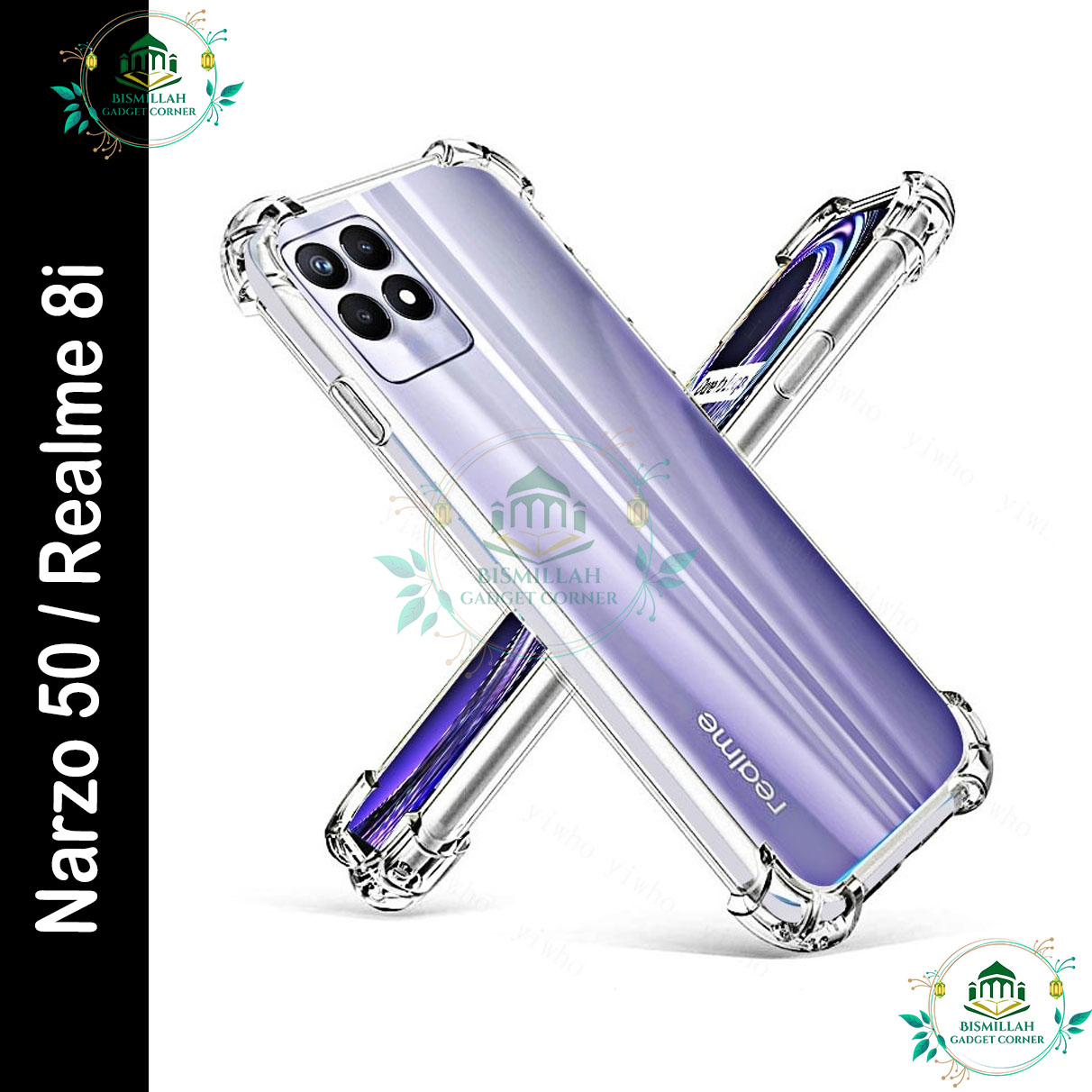 Picture of Transparent back cover For Realme Narzo 50 / Realme 8i Luxury transparent Protect Back Cover Soft Case