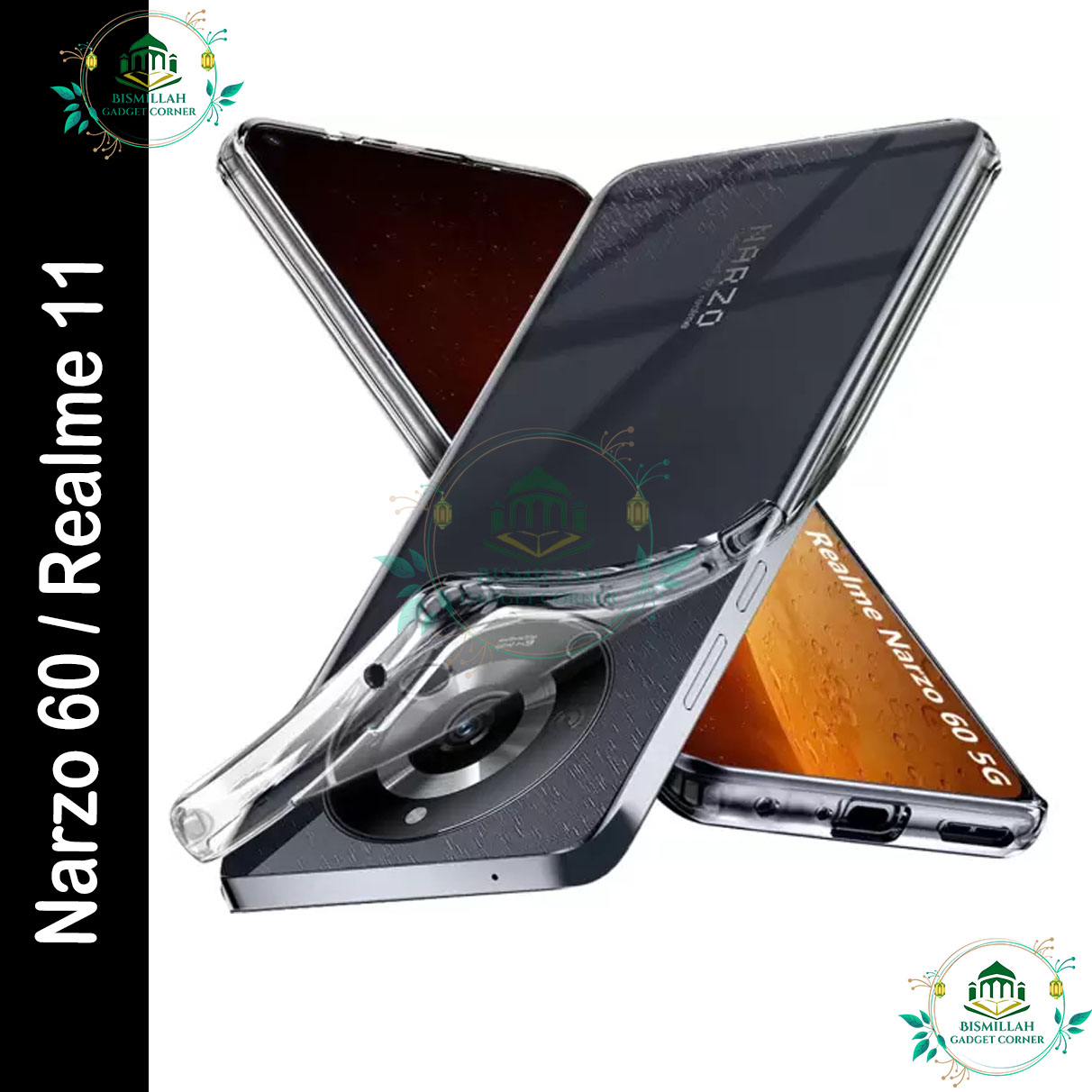 Picture of Transparent back cover For Realme Narzo 60 5G / Realme 11 5G Luxury transparent Protect Back Cover Soft Case