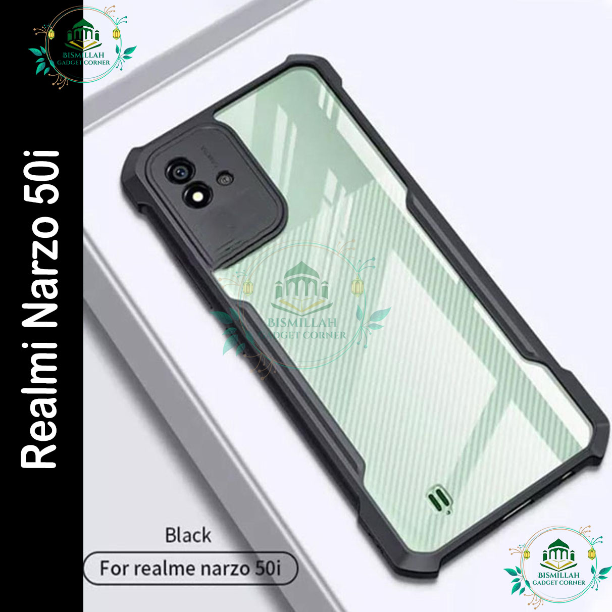 Picture of Xundd Back Cover for Realme Narzo 50i Transparent Hybrid Hard PC Back Bumper