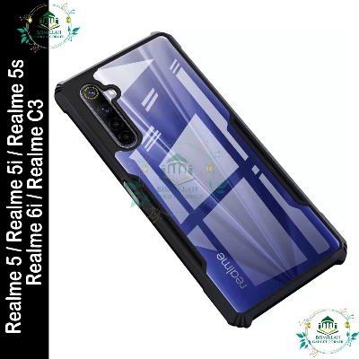 Picture of Xundd Back Cover for Realme 5 / Realme 5i / Realme 5s / Realme 6i / Realme C3 Transparent Hybrid Hard PC Back Bumper