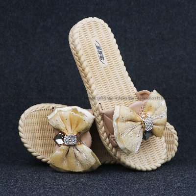 Picture of Flat Slide slipper sandal for Women's Sandals - Bow & Chain Design