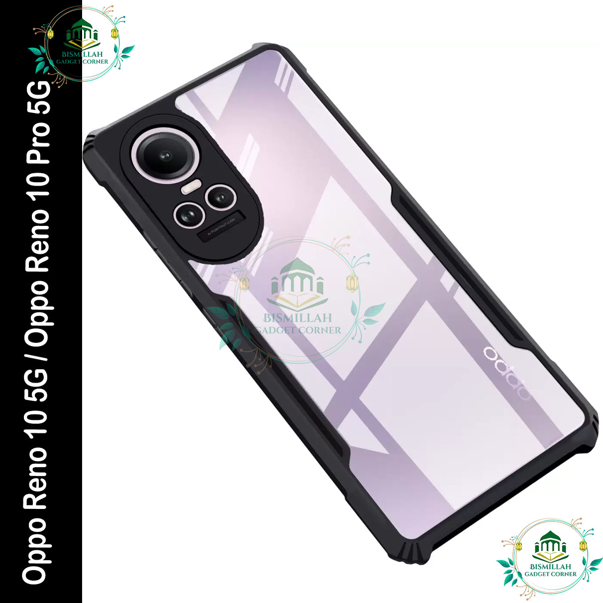 Picture of Xundd Back Cover for Oppo Reno 10 5G / Oppo Reno 10 Pro 5G Transparent Hybrid Hard PC Back Bumper
