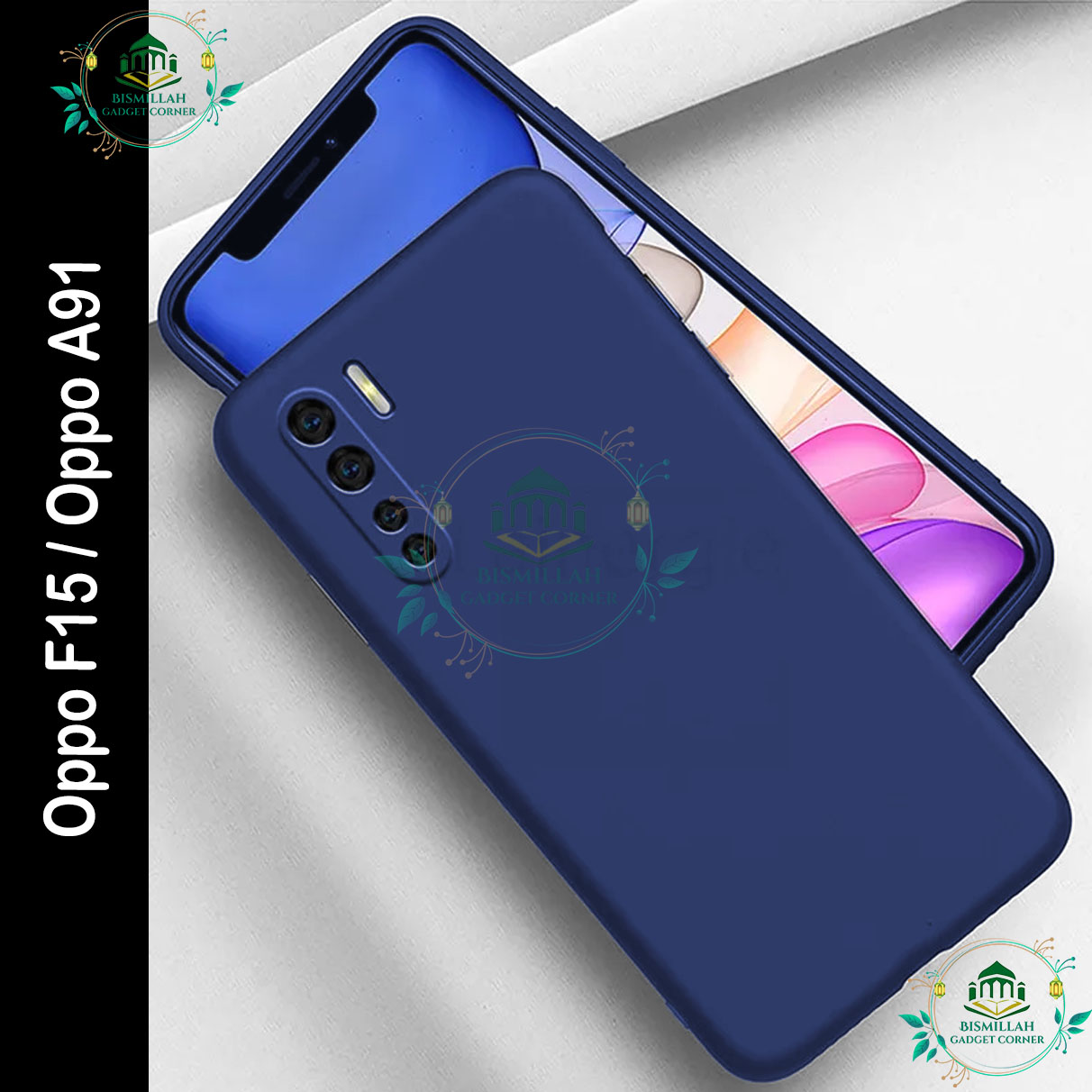 Picture of Premium Liquid Silicone Phone case for Oppo F15 / Oppo A91 Liquid Silicon Mobile Back Case Soft Silicone Phone Cover