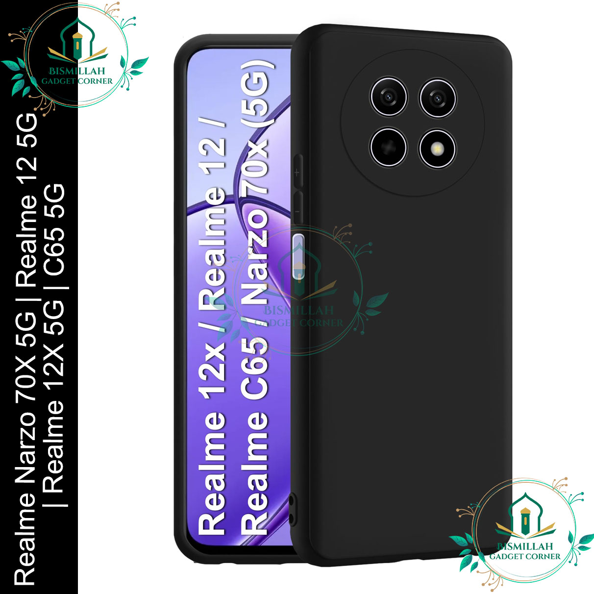 Picture of Premium Liquid Silicone Phone case for Realme Narzo 70X 5G | Realme 12 5G  | Realme 12X 5G | Realme C65 5G Liquid Silicon Mobile Back Case Soft Silicone Phone Cover