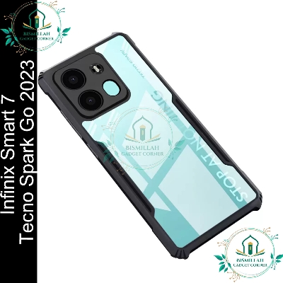 Picture of Xundd Back Cover for Infinix Smart 7 / Tecno Spark Go 2023 Transparent Hybrid Hard PC Back Bumper