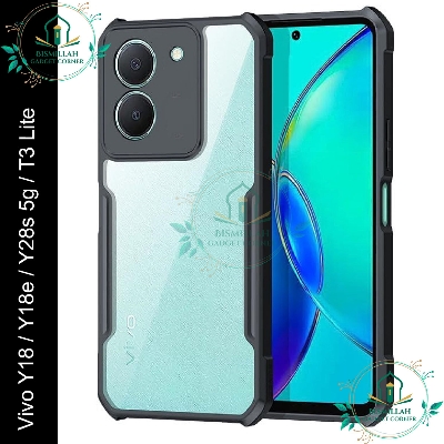 Picture of Xundd Back Cover for Vivo Y18 / Y18 Ultra / Y28s 5G / vivo T3 Lite Transparent Hybrid Hard PC Back Bumper