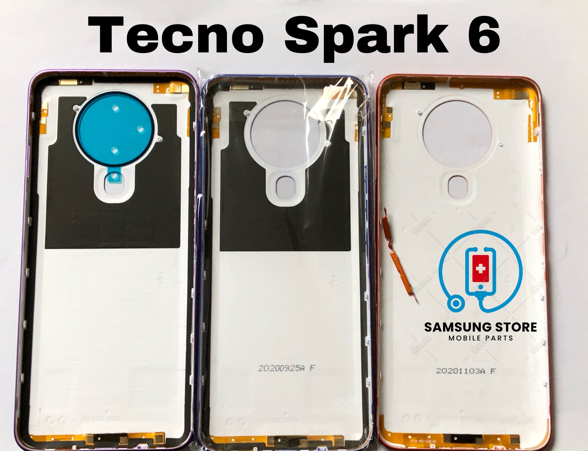 Picture of Tecno Spark 6 Battery Cover Door Housing case Glass cover for Back Battery Cover