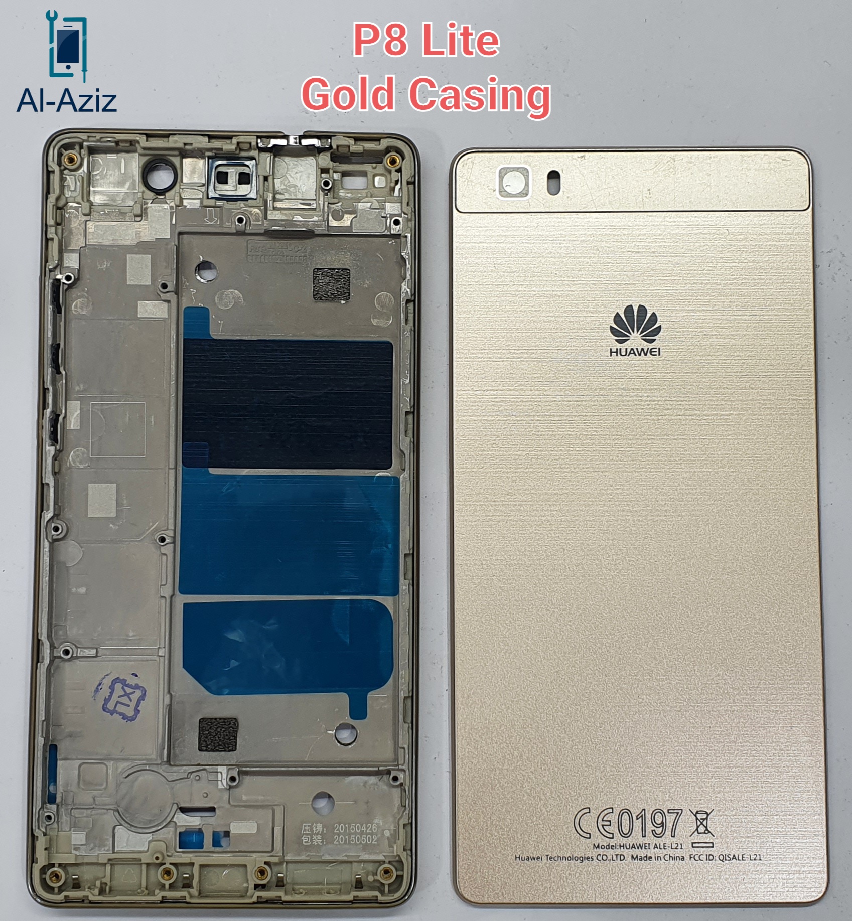 Picture of Huawei P8 Lite Complete Housing Casing Body Back Rear Battery Door Cover Lcd Frame Ring Replacement