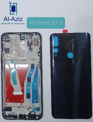 Picture of Huawei y9 prime 2019 সম্পূর্ণ হাউজিং অরিজিনাল কেসিং বডি ব্যাক গ্লাস মাঝারি lcd ফ্রেম রিয়ার ব্যাটারি ডোর কভার রিপ্লেসমেন্ট