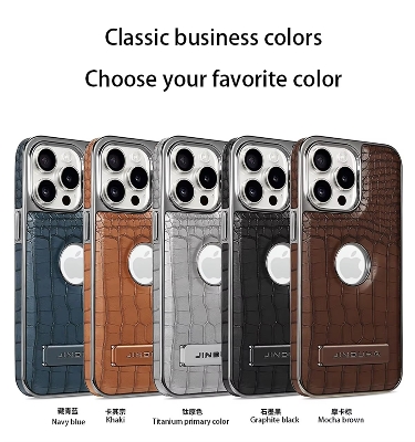 Picture of Back cover for all iphone Leather Material with Metal Magnetic Folding Stand,Luxury Leather back xover Invisible Stand Phone Case Cover for iPhone 12-15 (iPhone15 Pro Max,Brown)