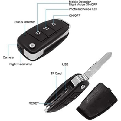 Picture of HD 1080p Mini Keychain Camera Night Vision Security Car Key Cam