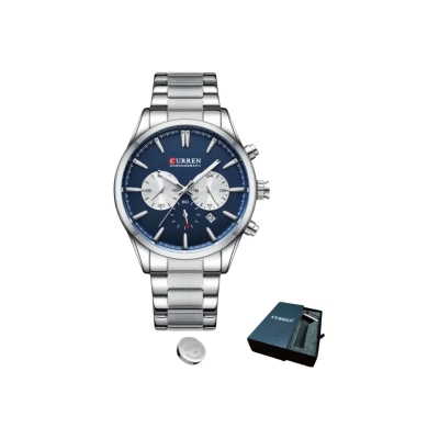 Picture of Curren 8446 CH Men's Fashion Watch – Silver Blue Design