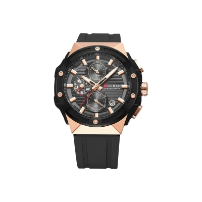 Picture of Curren 8462 Men's Chronograph Quartz Watch – Black Silicone Band