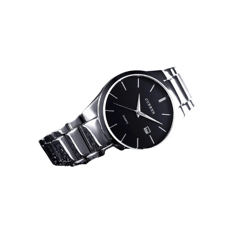 Picture of Curren 8052 Men's Quartz Watch – Silver & White, Waterproof Stainless Steel
