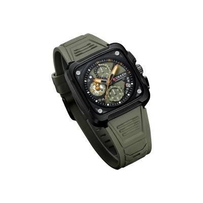 Picture of CURREN 8461 Men's Square Dial Watch – Rubber Strap