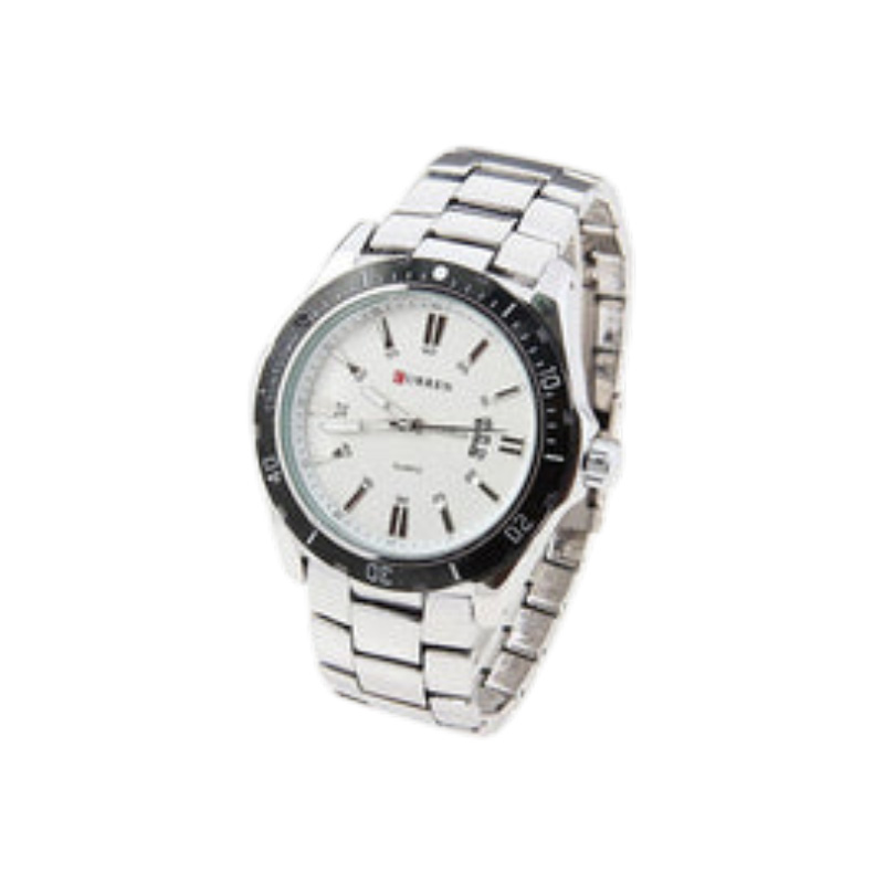 Picture of Curren CUR095 Men's Quartz Stainless Steel Watch – White Dial with Black Accent