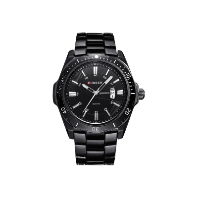 Picture of Curren 8110 Men's Black Stainless Steel Quartz Watch – Elegant Business Timepiece