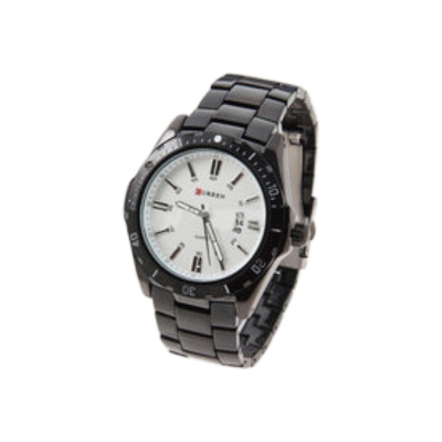 Picture of Curren CUR083 Men's Quartz Black Stainless Steel Waterproof Watch – White Dial (4.4cm)