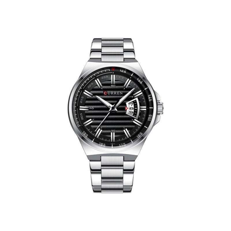 Picture of CURREN 8375 Men's Silver Stainless Steel Analog Quartz Watch – Black & Silver