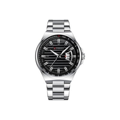 Picture of CURREN 8375 Men's Silver Stainless Steel Analog Quartz Watch – Black & Silver