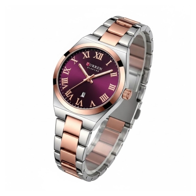 Picture of CURREN 9095 Women's Stainless Steel Analog Quartz Watch – Two-Tone Red