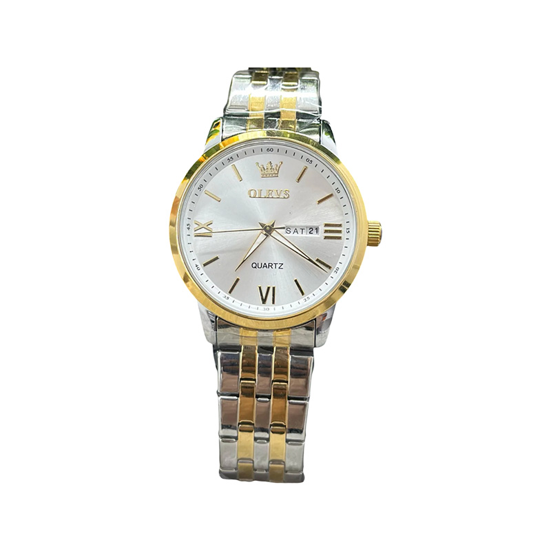 Picture of Olevs 5550 CH Men’s Luxury Quartz Watch – Silver & Gold with White Dial