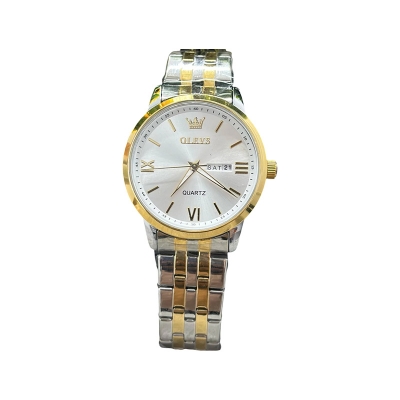 Picture of Olevs 5550 CH Men’s Luxury Quartz Watch – Silver & Gold with White Dial
